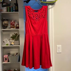 Cute red dress. Stretchy + comfy. Great condition
